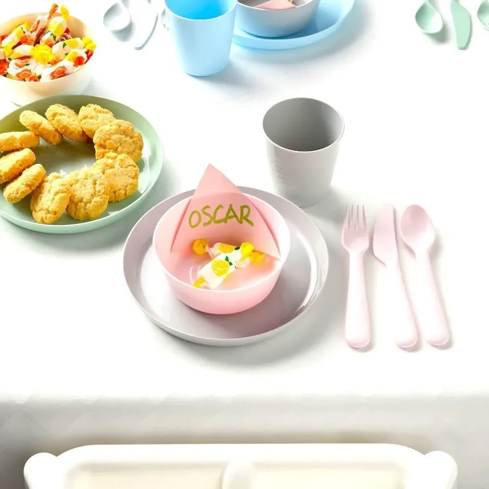 IKEA KALAS Toddler/Little Kids Plates, Bowls, Cups & Silverware Bundle 6Pack Set